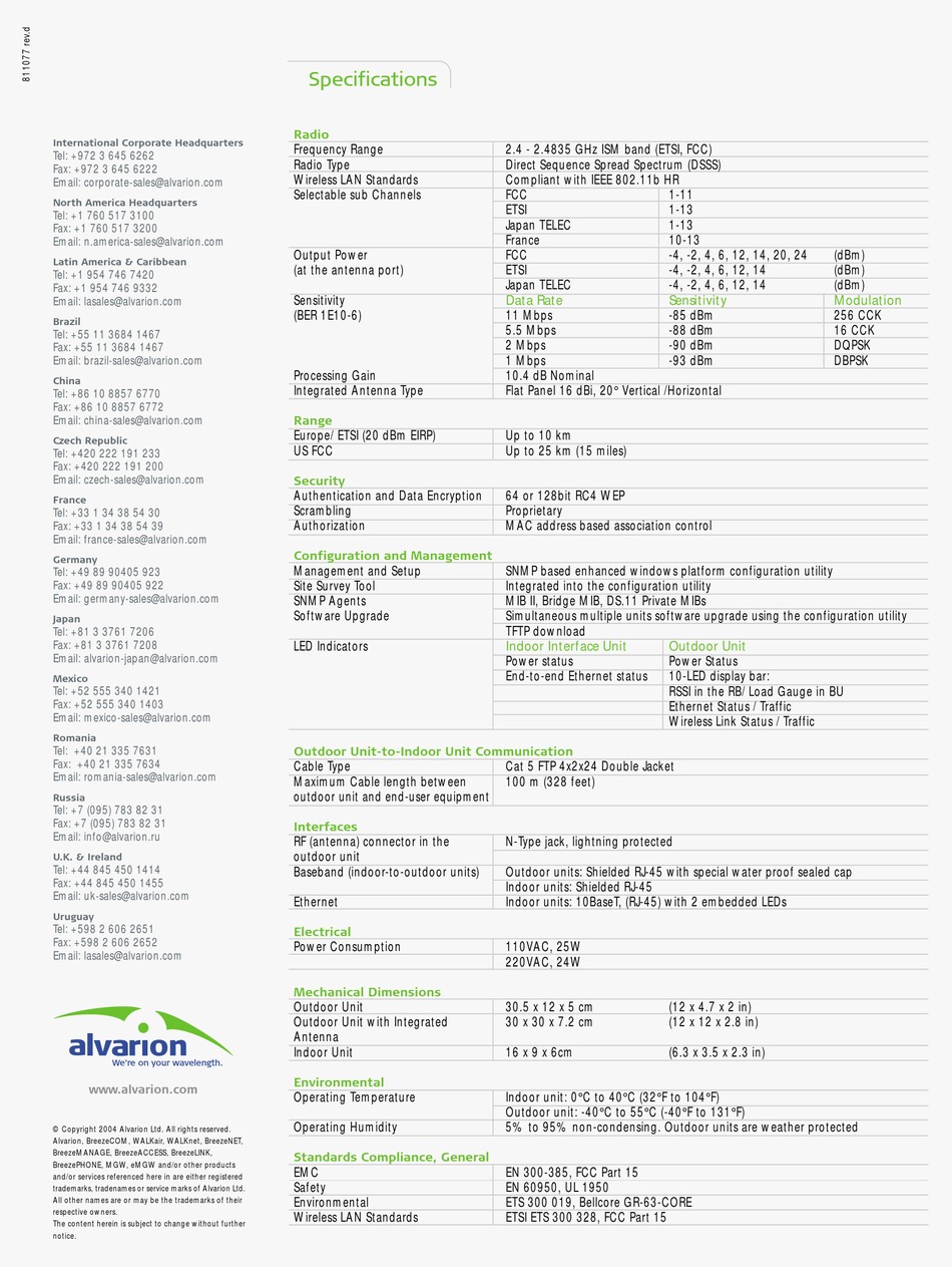 ALVARION BREEZENET DS.11 BROCHURE & SPECS Pdf Download | ManualsLib