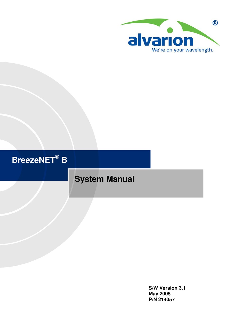 ALVARION BREEZENET B SYSTEM MANUAL Pdf Download | ManualsLib