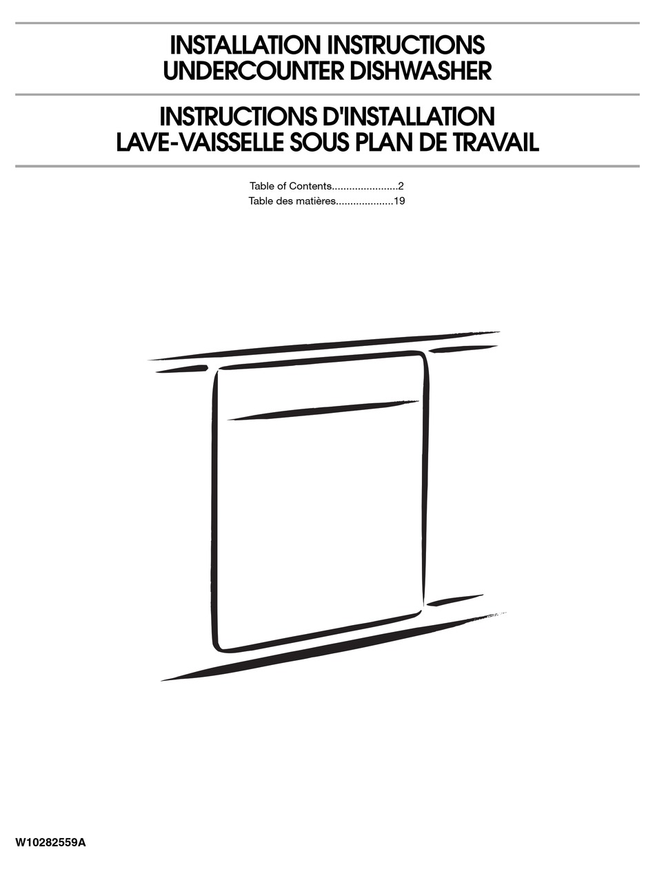 AMANA ADB1000AW DISHWASHER INSTALLATION INSTRUCTIONS MANUAL ManualsLib