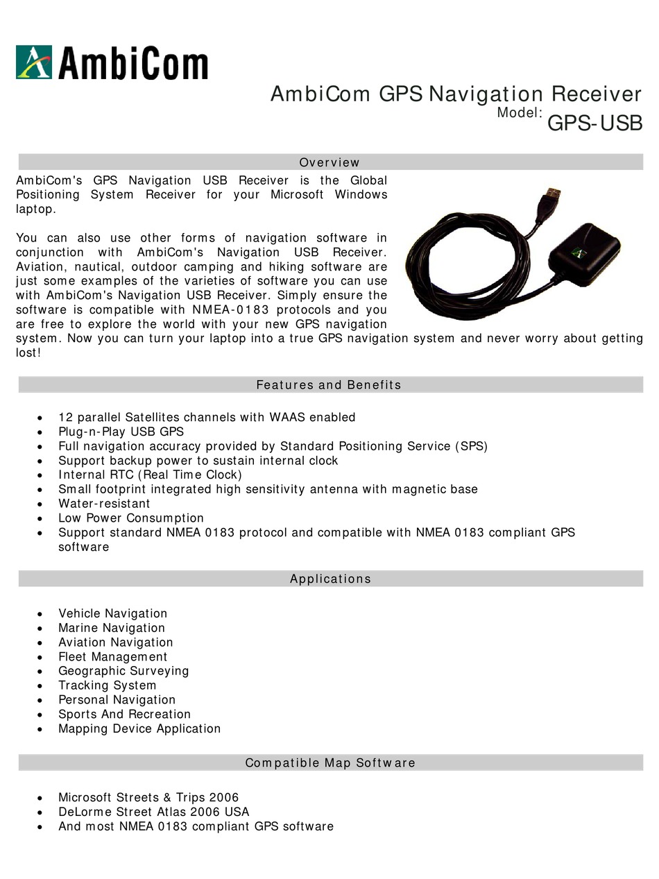 usb gps receiver software