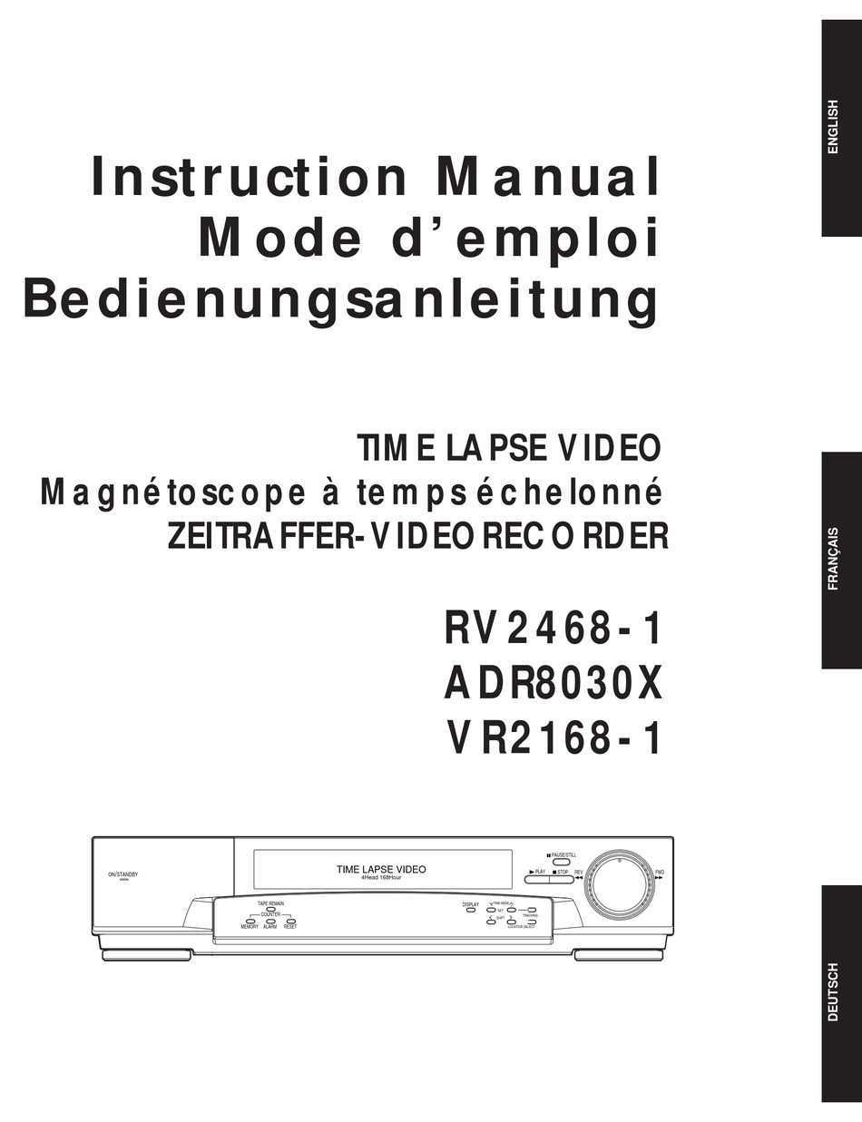 AMERICAN DYNAMICS ADR8030X VCR INSTRUCTION MANUAL ManualsLib