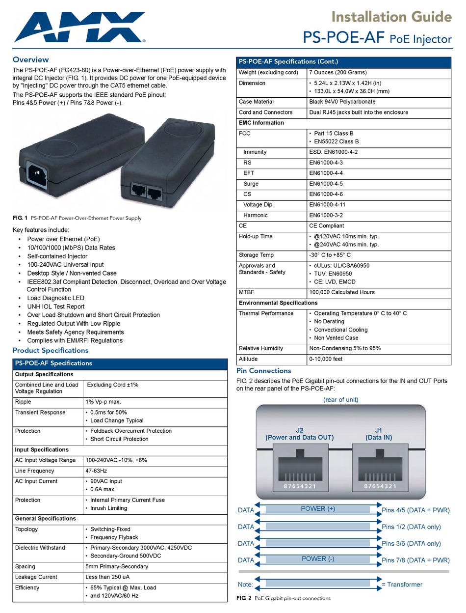 AMX PSPOEAF INSTALLATION MANUAL Pdf Download ManualsLib