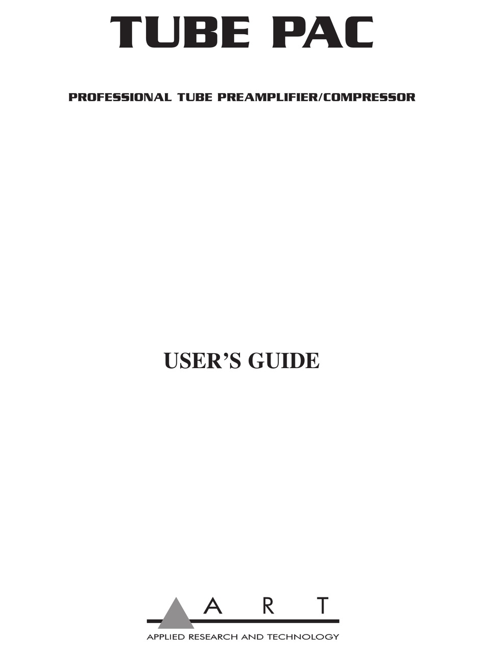 ART TUBE PAC AMPLIFIER USER MANUAL ManualsLib