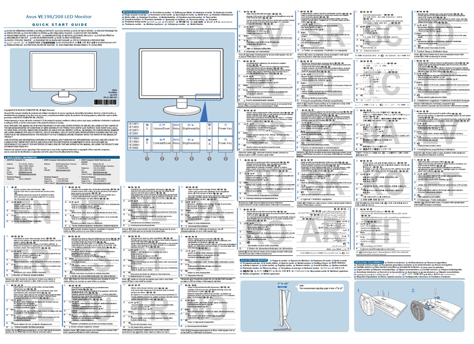 ASUS VE198 MONITOR QUICK START MANUAL ManualsLib