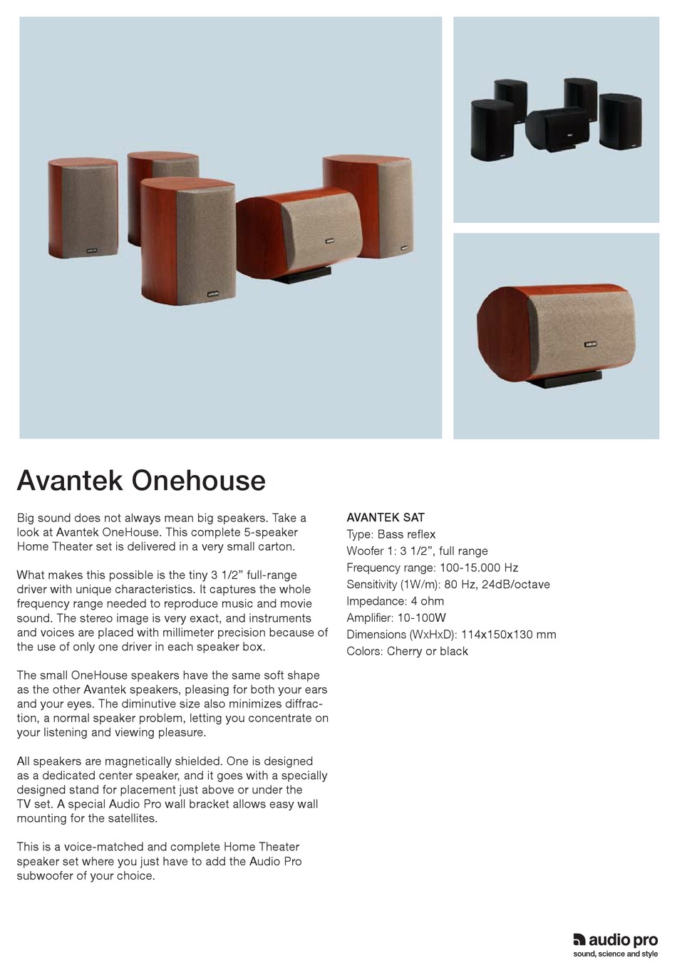 HOT即納audio pro Avantek OneHouse サラウンドスピーカーセット スピーカー・ウーファー