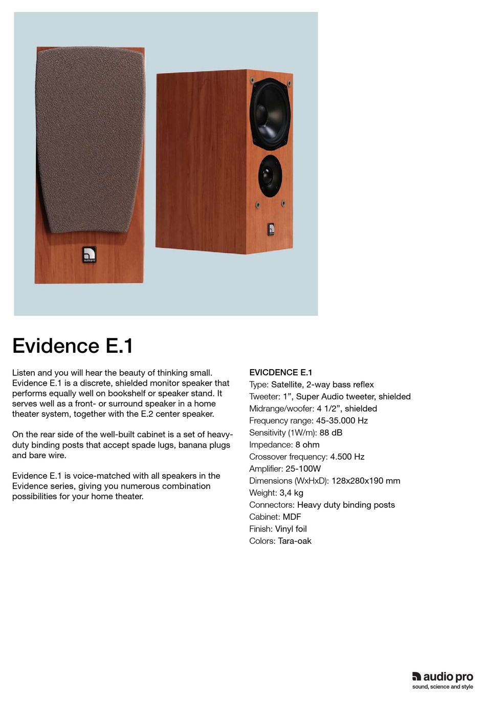 audio pro center speaker