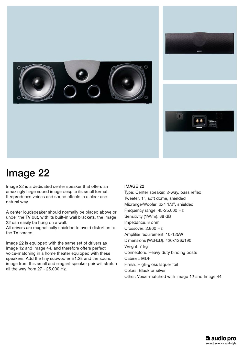audio pro center speaker