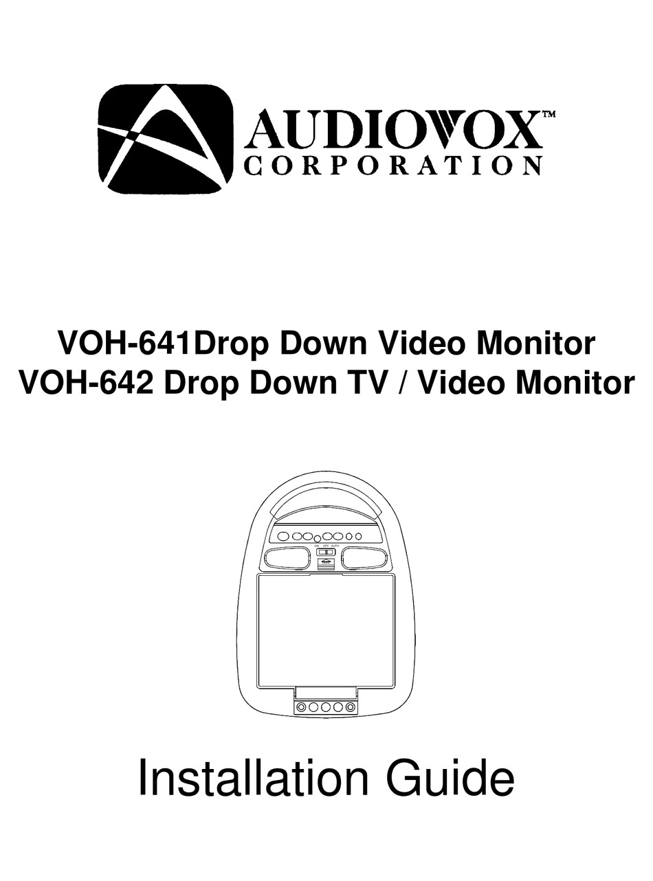 AUDIOVOX VOH641 CAR VIDEO SYSTEM INSTALLATION MANUAL ManualsLib