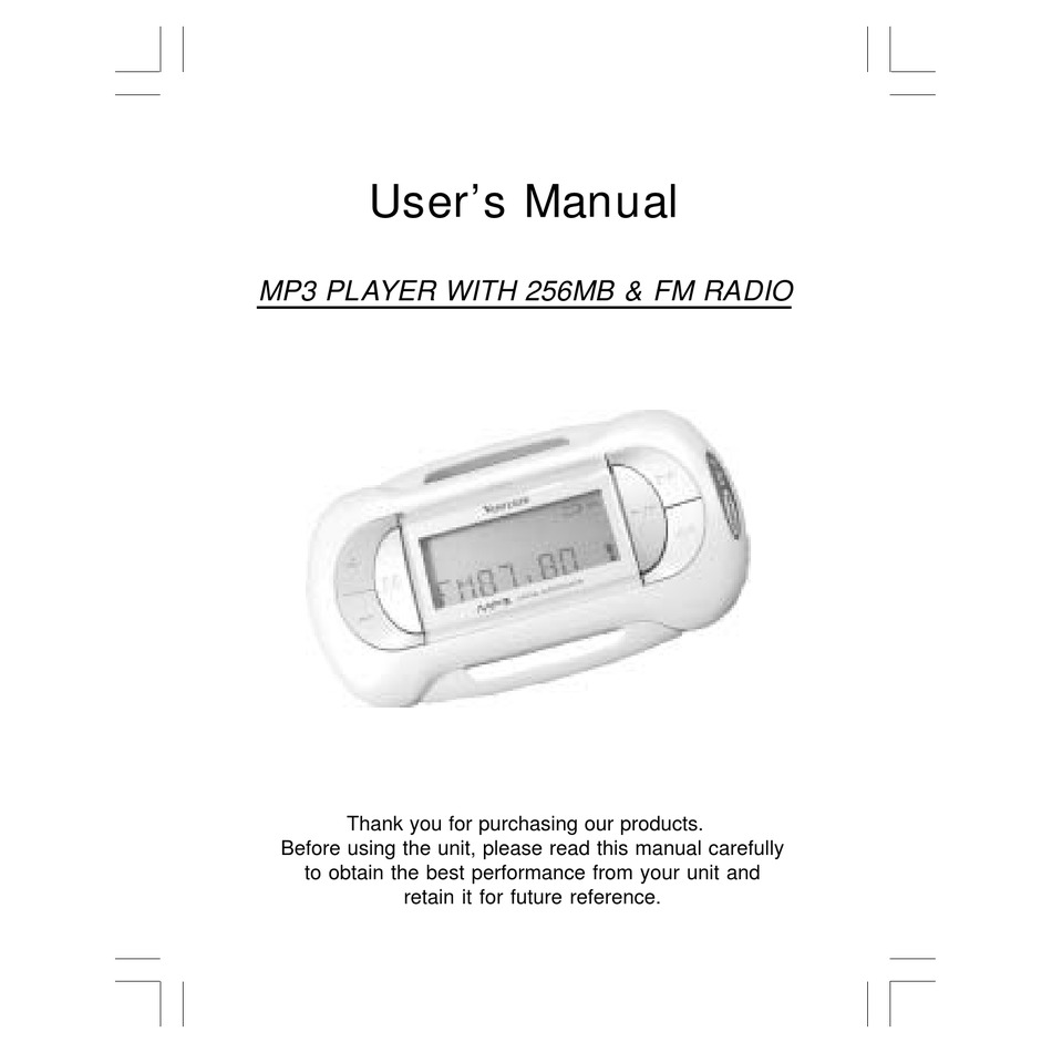 AUDIOVOX MP4256FM MP3 PLAYER USER MANUAL ManualsLib