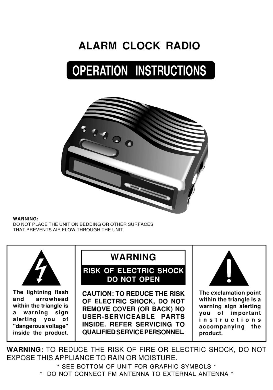 AUDIOVOX CE90 CLOCK RADIO OPERATION INSTRUCTIONS MANUAL ManualsLib