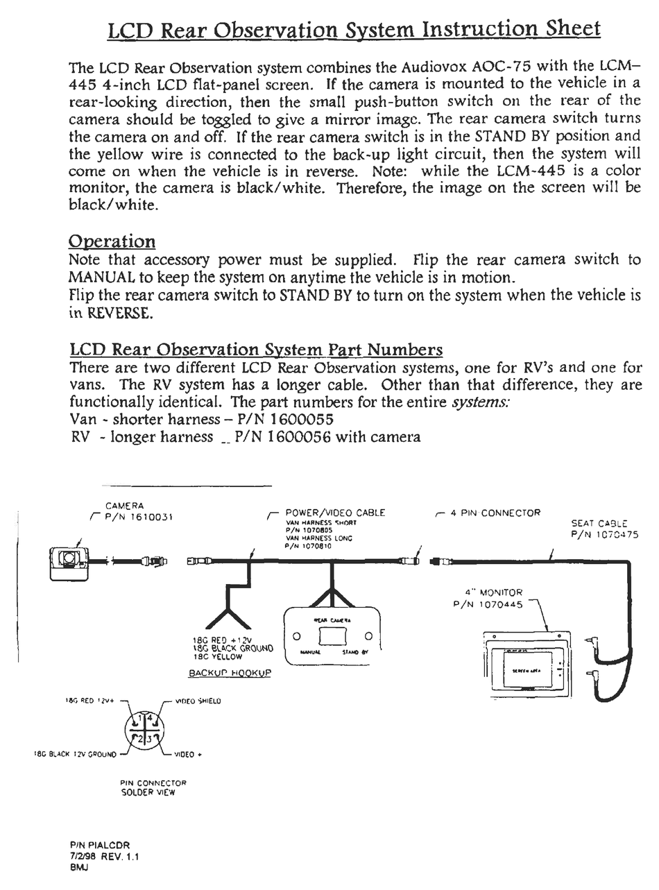 AUDIOVOX AOC75 INSTRUCTION SHEET Pdf Download | ManualsLib