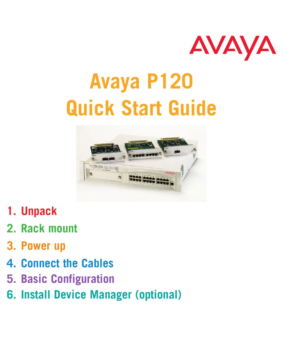 AVAYA P120 SWITCH QUICK START MANUAL ManualsLib