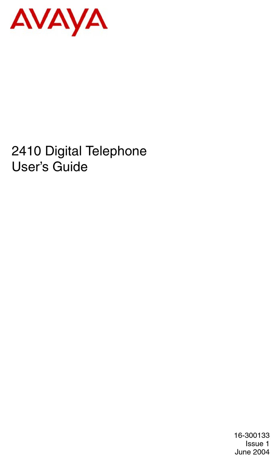 AVAYA 2410 TELEPHONE USER MANUAL | ManualsLib