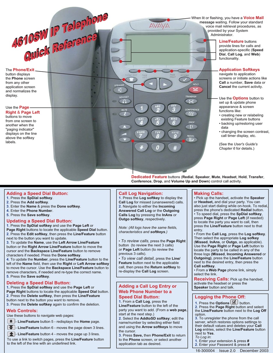 Large Display Details about   Avaya 4610SW IP Telephone w/10-Buttons 4610SW 