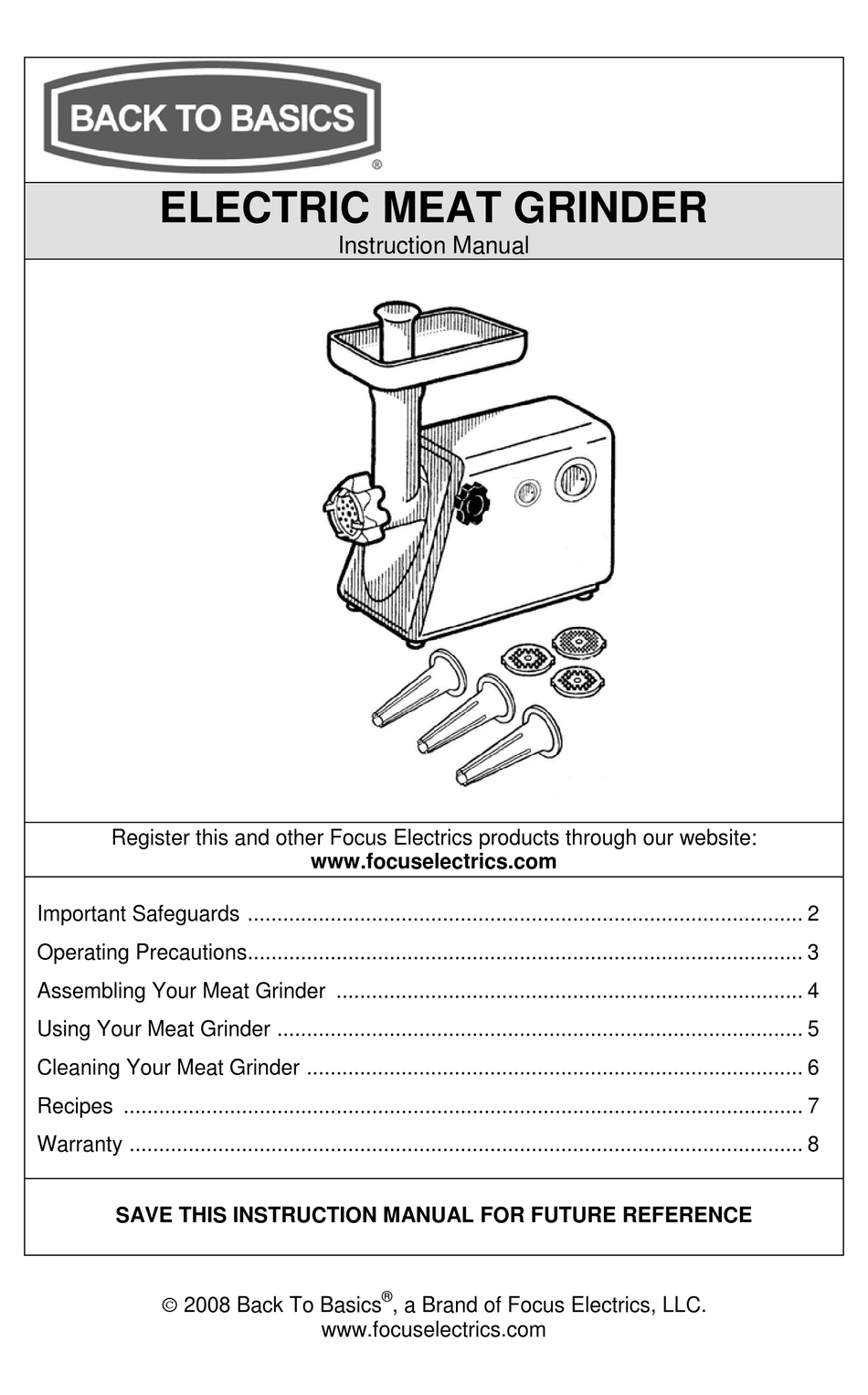 back to basics meat grinder 4500 parts