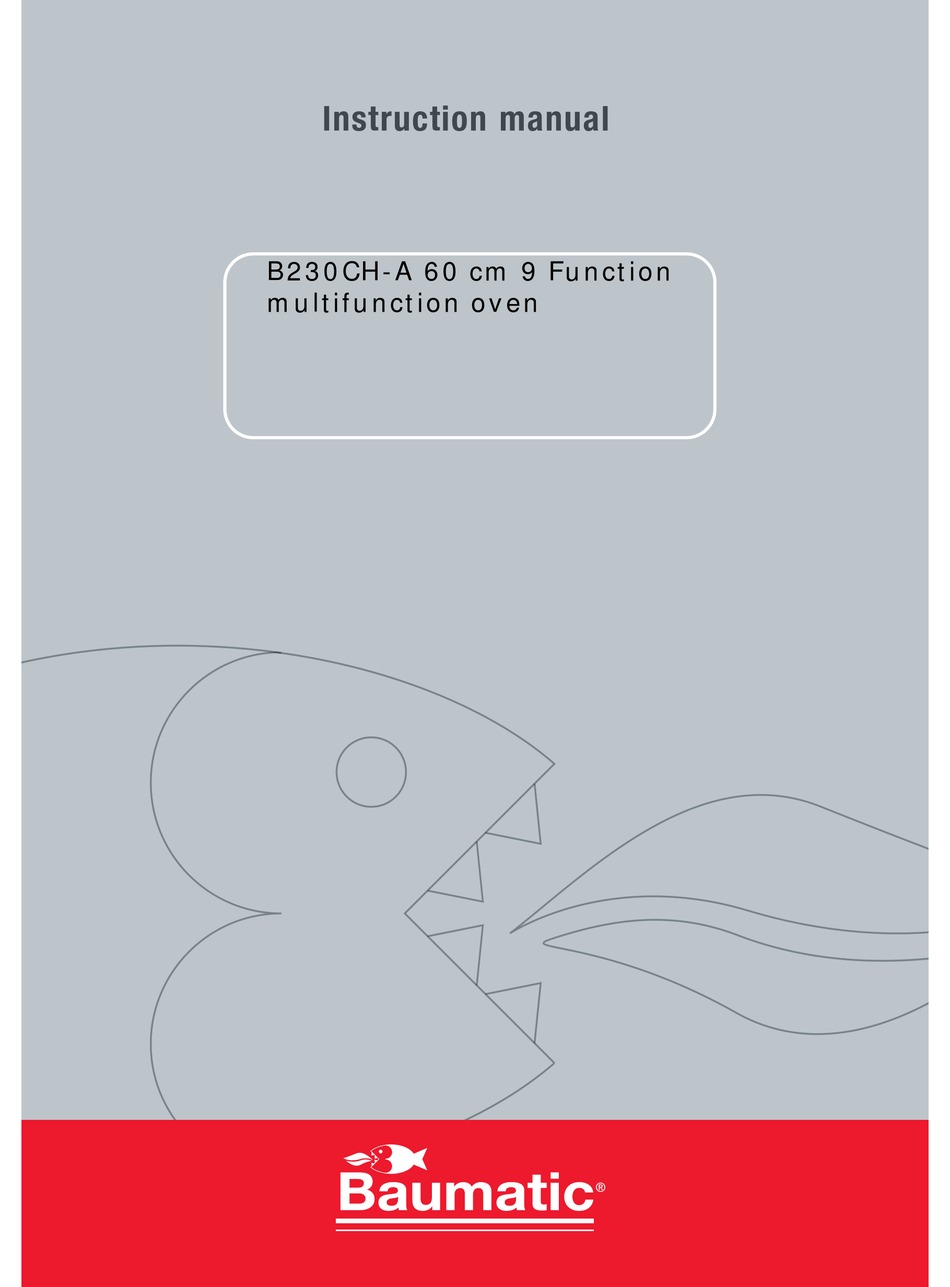 BAUMATIC B230CHA OVEN INSTRUCTION MANUAL ManualsLib