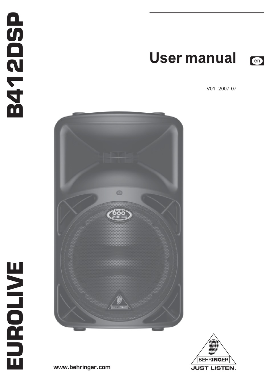 behringer subwoofer manual