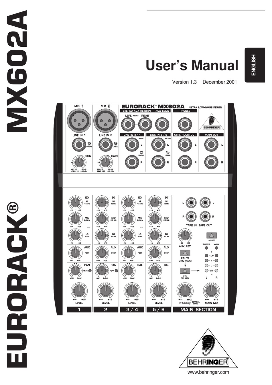 behringer eurorack mx2004a mixer manual