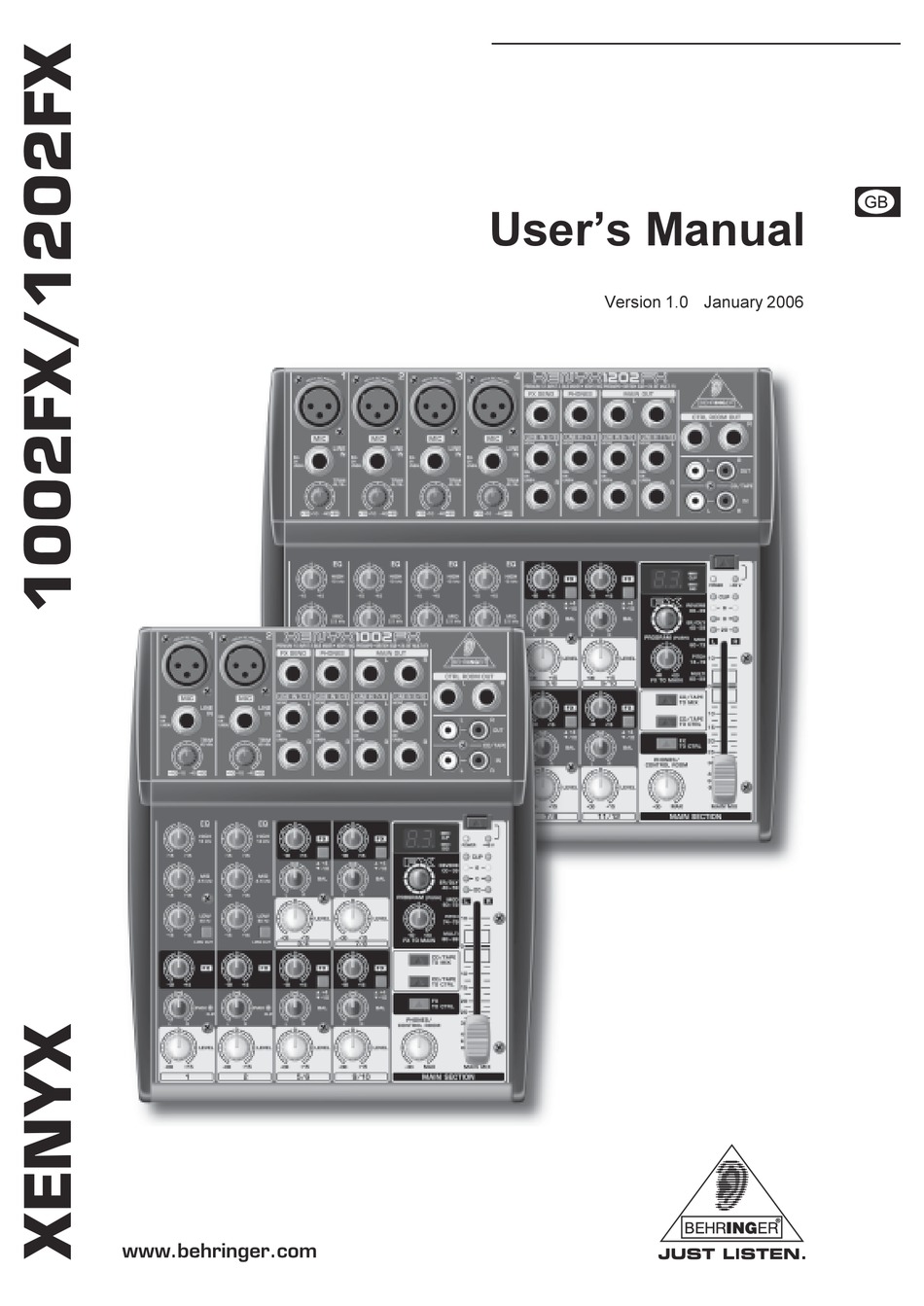 Behringer Xenyx X1204usb Manual