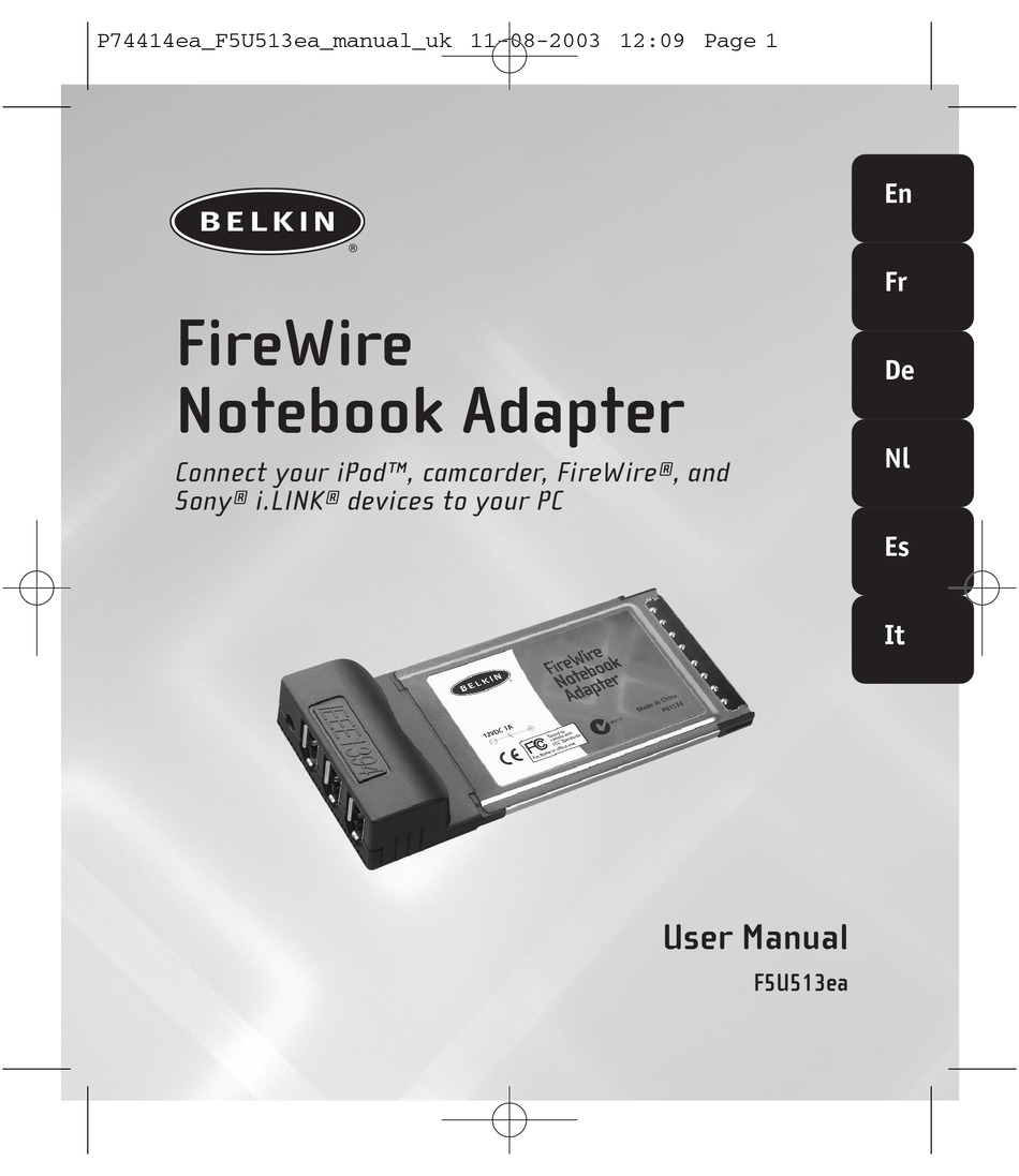 BELKIN F5U513 ADAPTER USER MANUAL ManualsLib