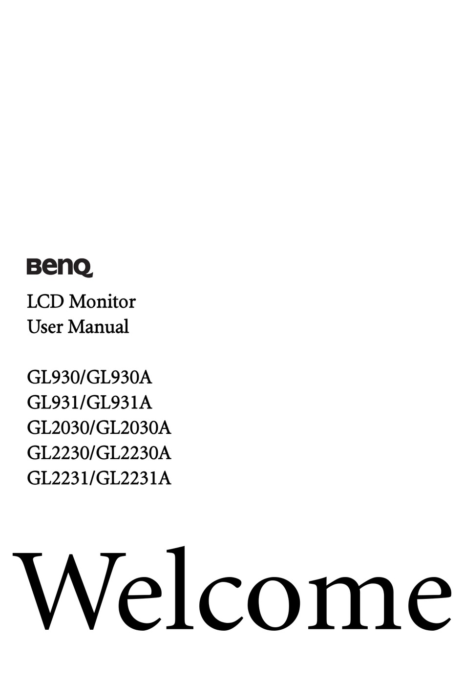 Benq Gl30 User Manual Pdf Download Manualslib