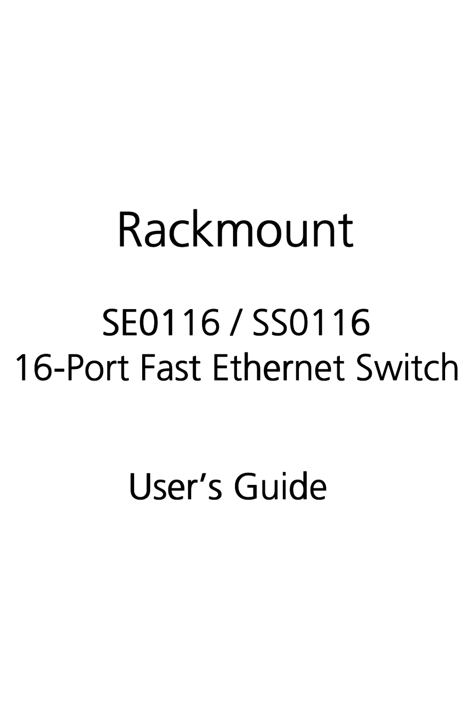 BENQ SE0116 SWITCH USER MANUAL ManualsLib