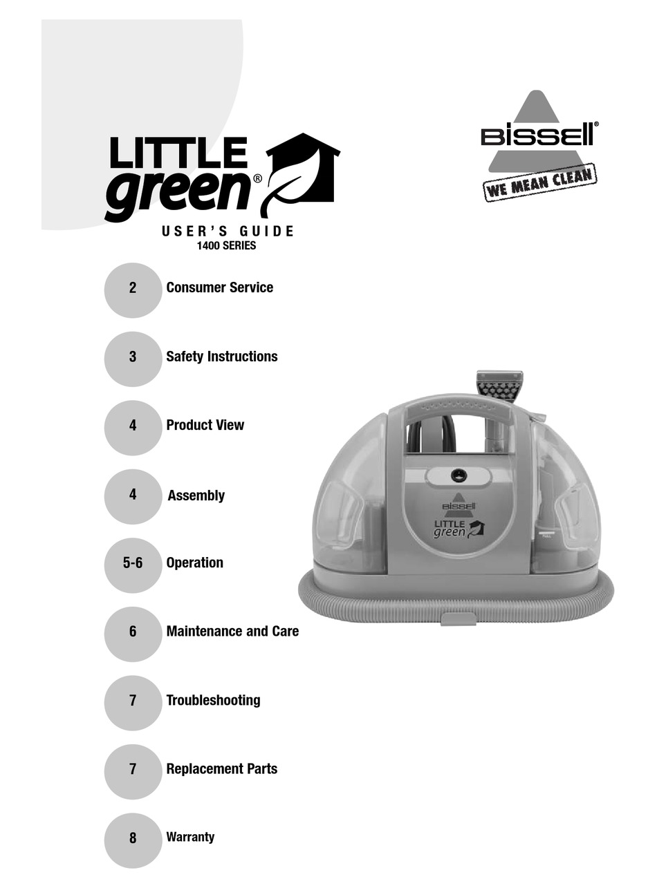 Bissell 1400 vacuum cleaner user manual manualslib