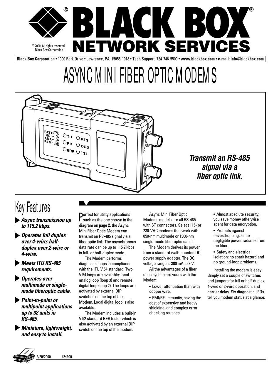 black-box-me615a-modem-specifications-manualslib