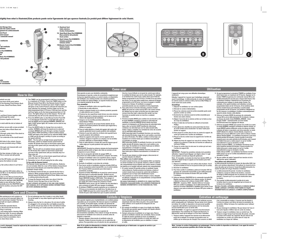 BLACK DECKER TYPHOON BDTF1012W FAN USE AND CARE BOOK ManualsLib