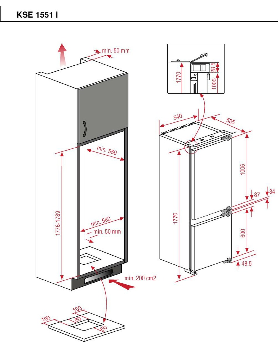 BLOMBERG DSM 1510 REFRIGERATOR PRODUCT DIMENSIONS ManualsLib