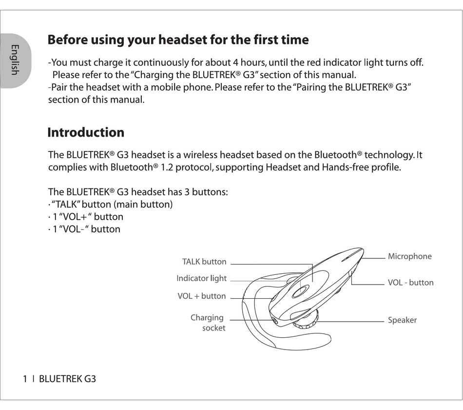 g3 headset pairing