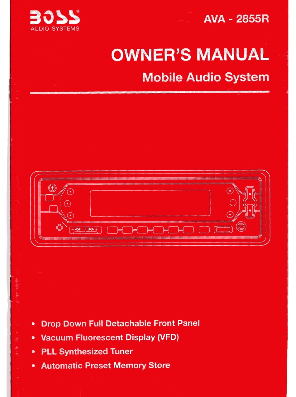 Boss Audio Systems Ava 2855r Car Receiver Owner S Manual Manualslib