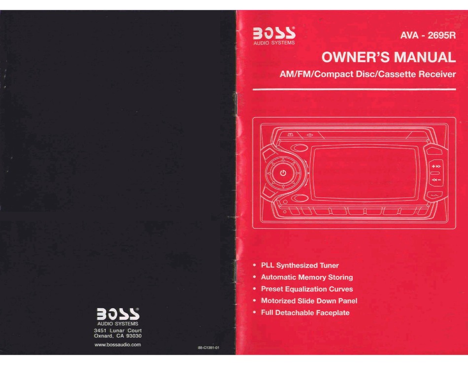 Boss Audio Systems Ava 2695r Car Receiver Owner S Manual Manualslib