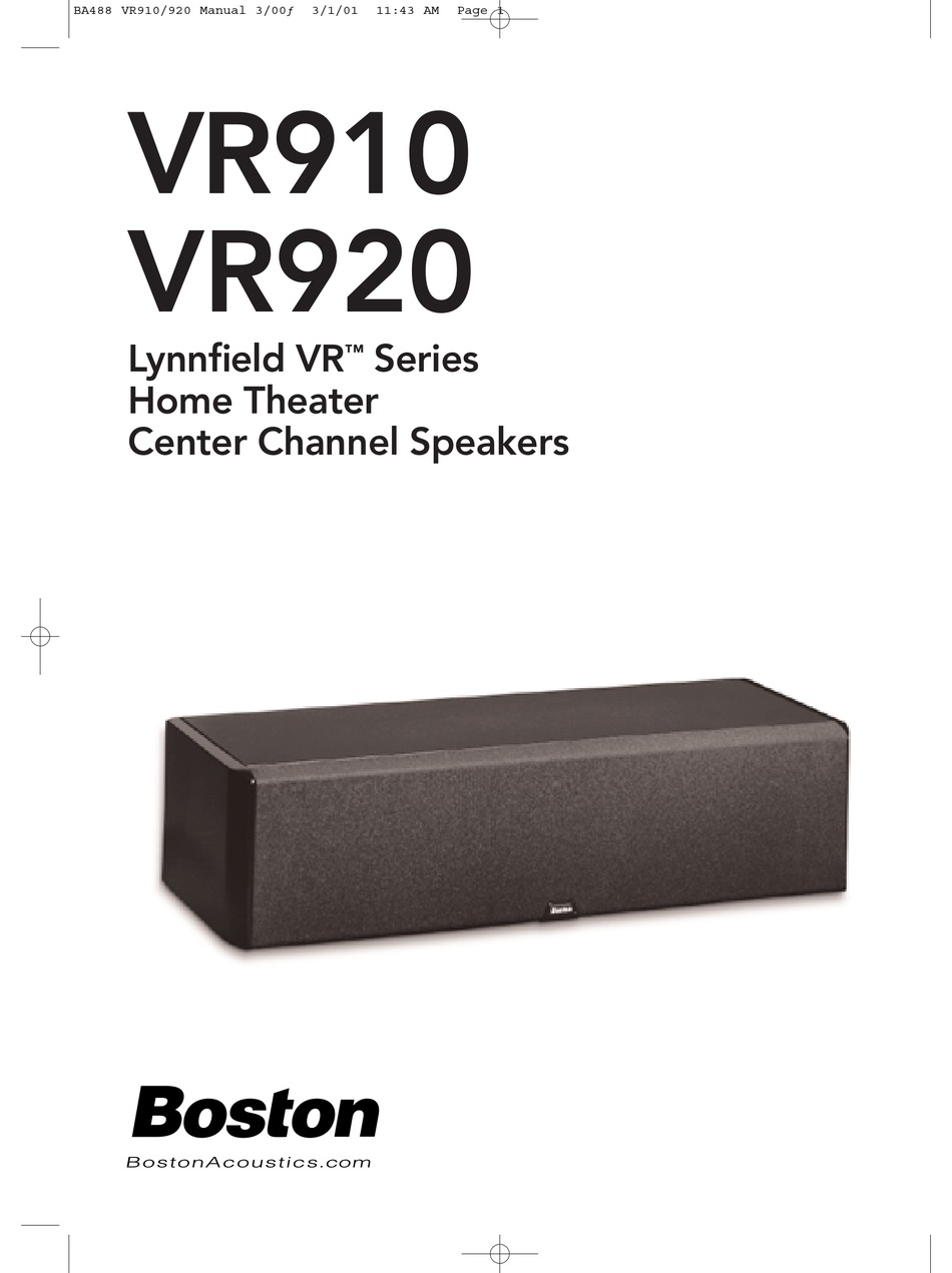 boston acoustics vr910 center speaker