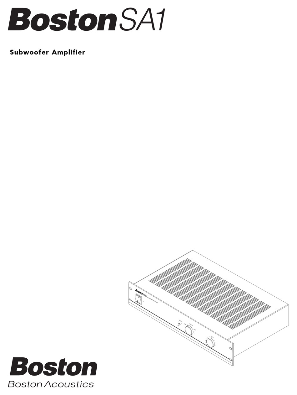 BOSTON ACOUSTICS SA1 AMPLIFIER USER MANUAL | ManualsLib