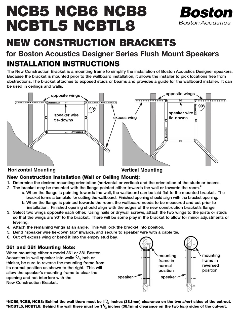 Boston acoustics wall mount sales brackets