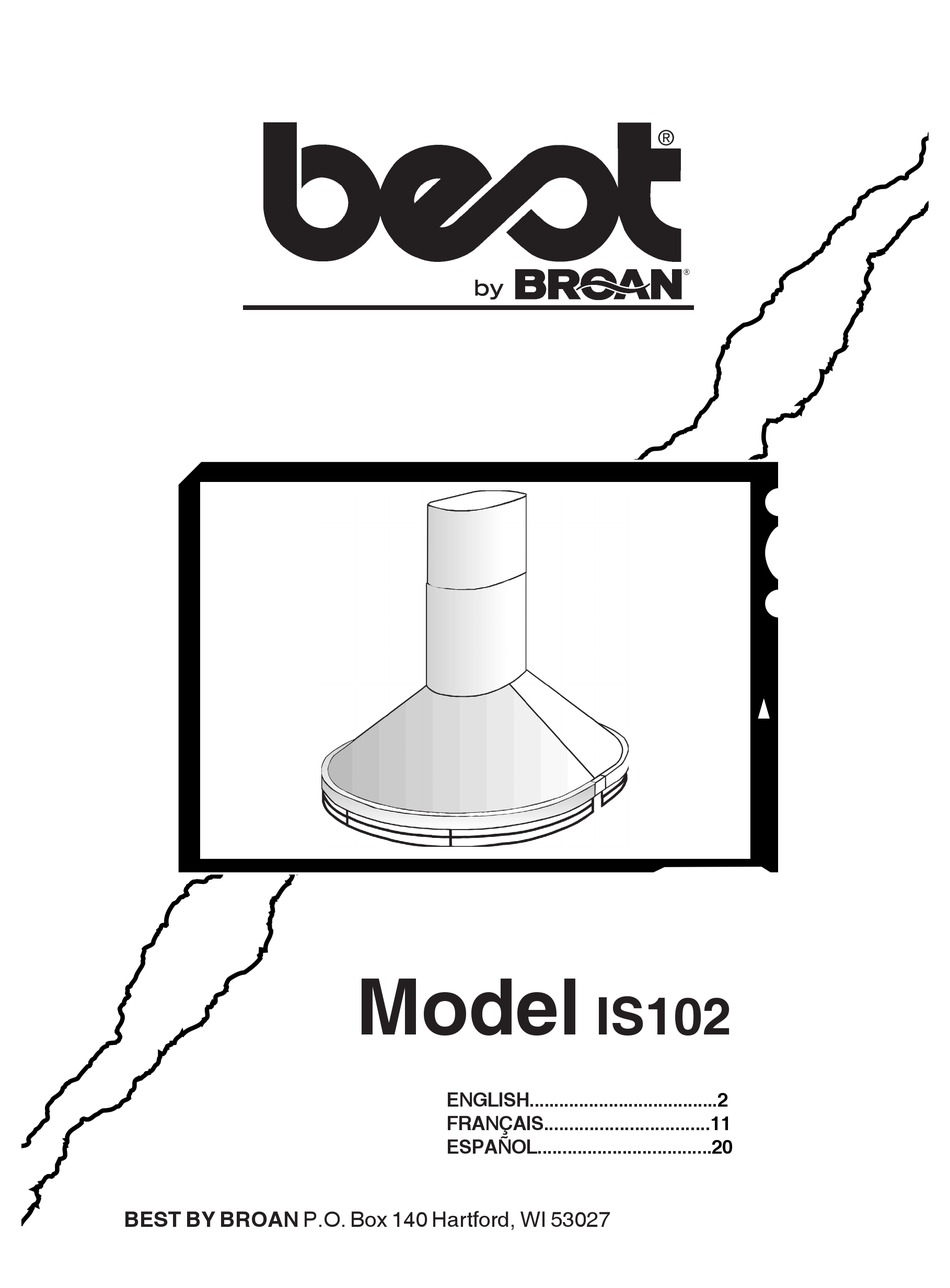 BROAN BEST IS102 VENTILATION HOOD USER MANUAL ManualsLib