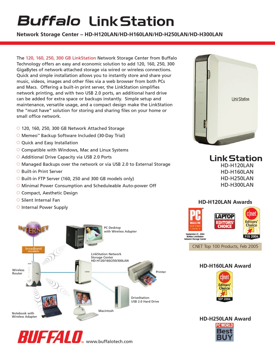 BUFFALO LINKSTATION HD-H120LAN SPECIFICATIONS Pdf Download | ManualsLib