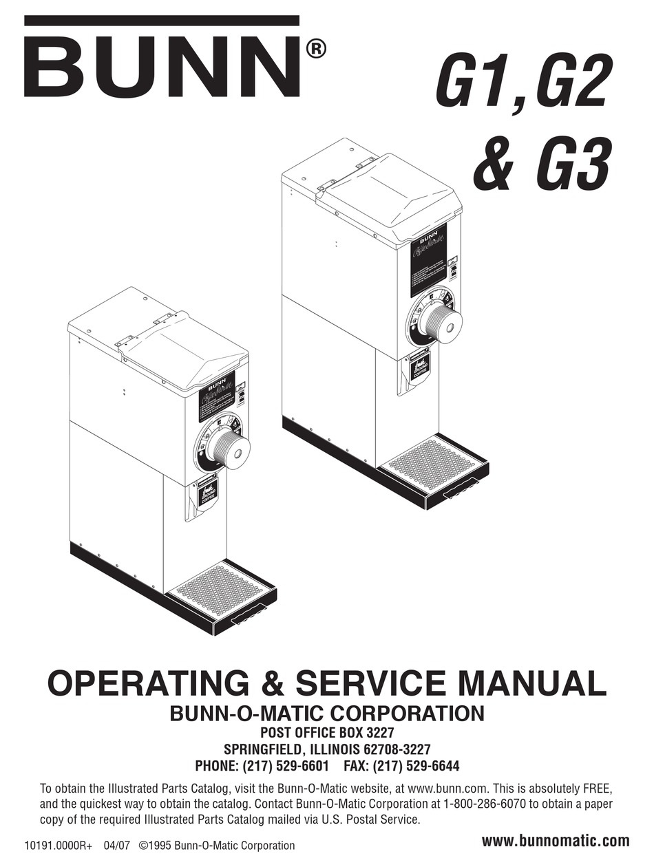 BUNN G1 COFFEE GRINDER OPERATING 