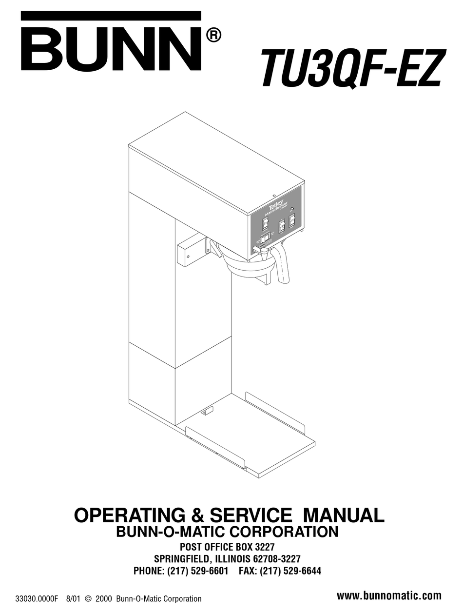 BUNN TU3QFEZ OPERATING & SERVICE MANUAL Pdf Download ManualsLib