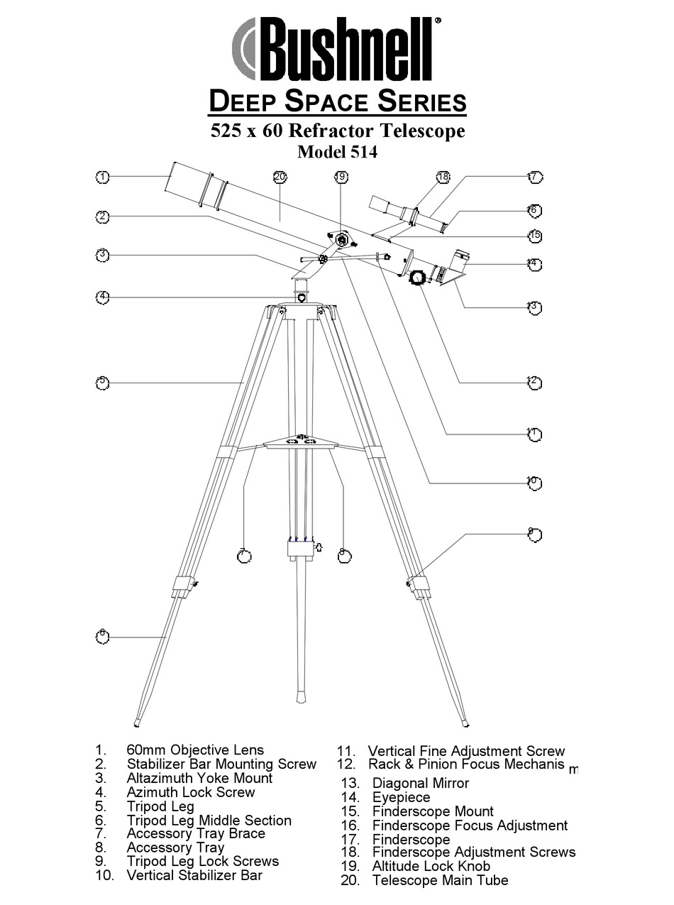 BUSHNELL DEEP SPACE 78-9514 USER MANUAL Pdf Download | ManualsLib