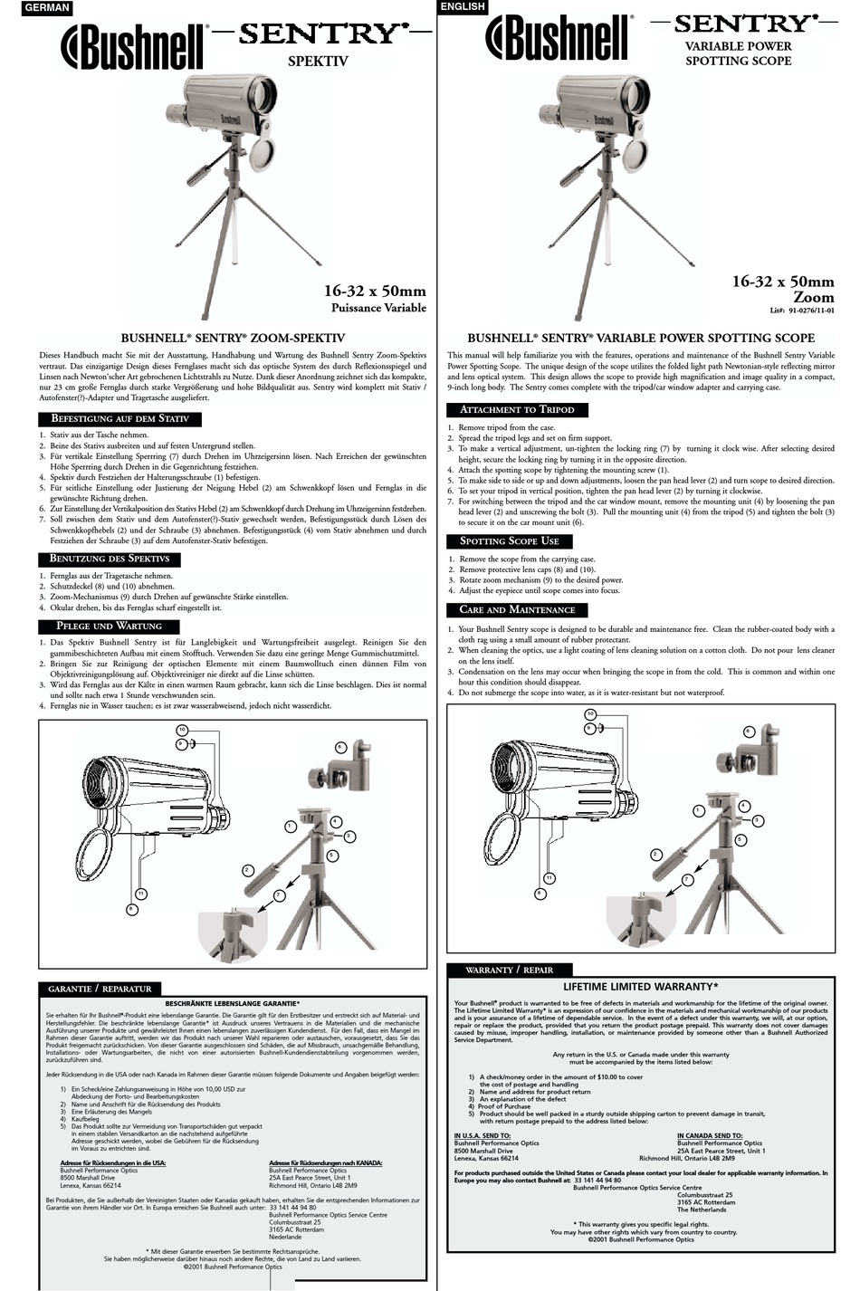 bushnell 78-3650 manual