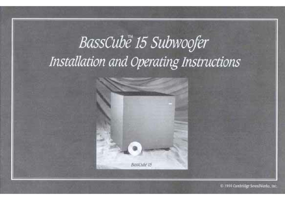 cambridge soundworks basscube 10s subwoofer repair