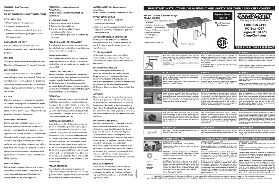 CAMP CHEF GB90D GRILL USER MANUAL ManualsLib