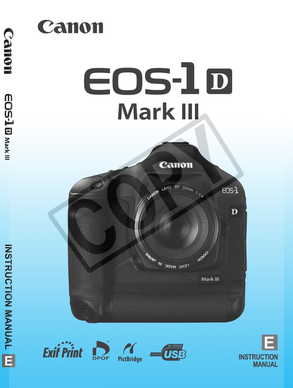 CANON EOS 1D DIGITAL CAMERA INSTRUCTION MANUAL ManualsLib