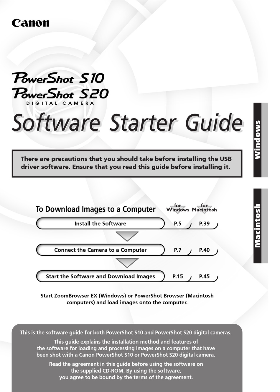 CANON POWERSHOT S10 DIGITAL CAMERA SOFTWARE STARTER MANUAL ManualsLib