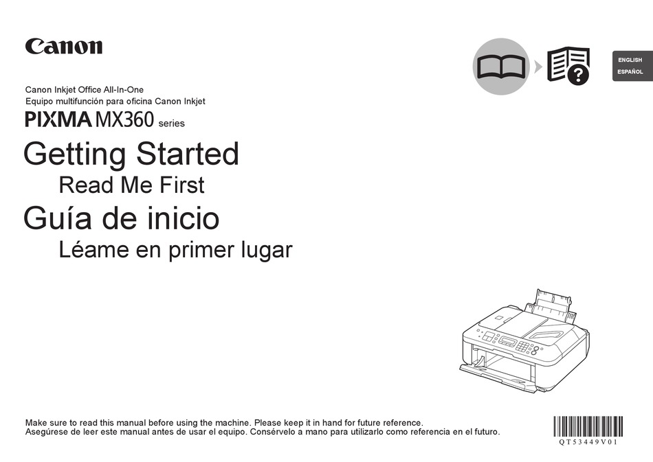 CANON PIXMA MX360 SERIES GETTING STARTED Pdf Download | ManualsLib