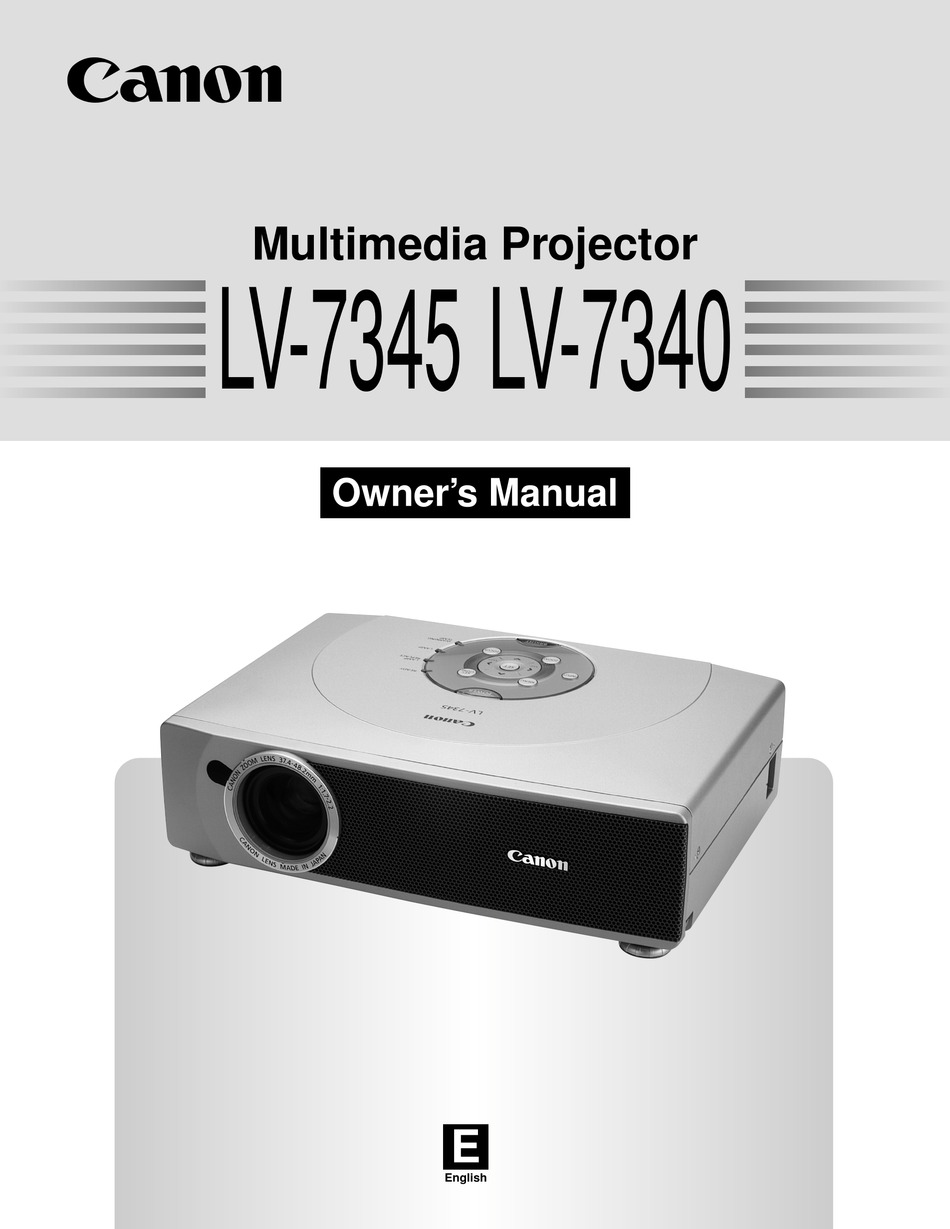 CANON LV-7345 PROJECTOR OWNER'S MANUAL | ManualsLib
