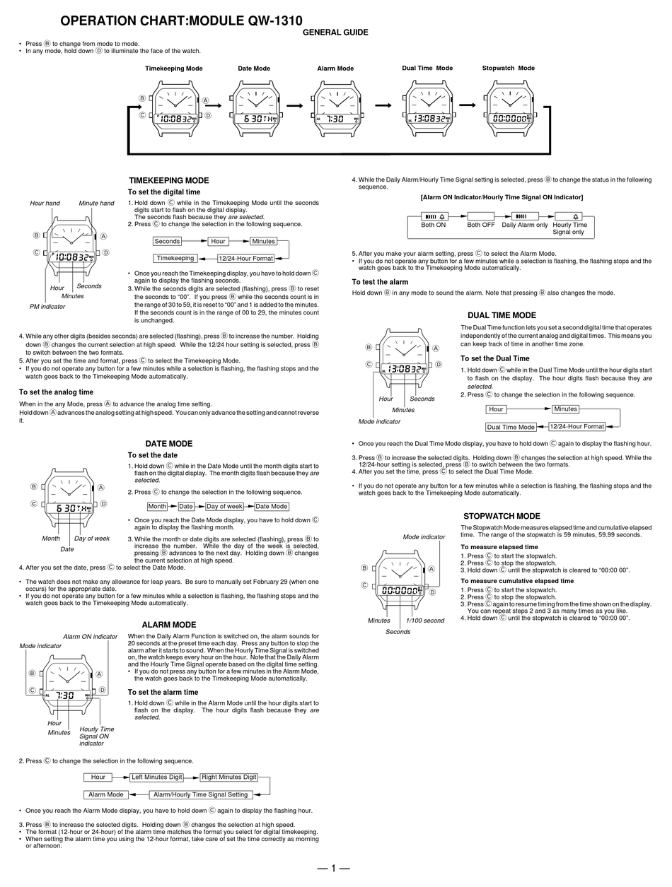 casio illuminator setting