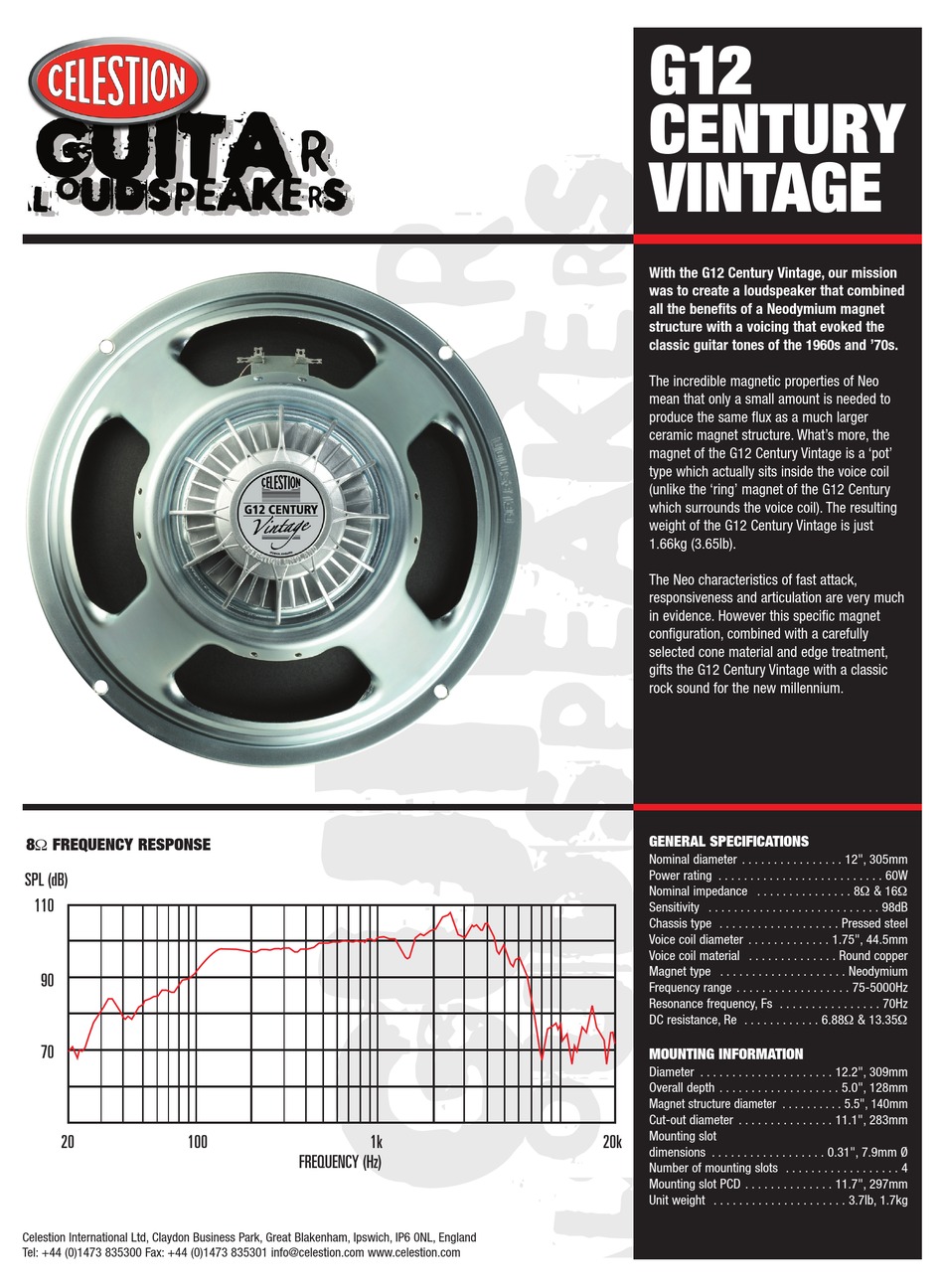 Celestion deals century vintage